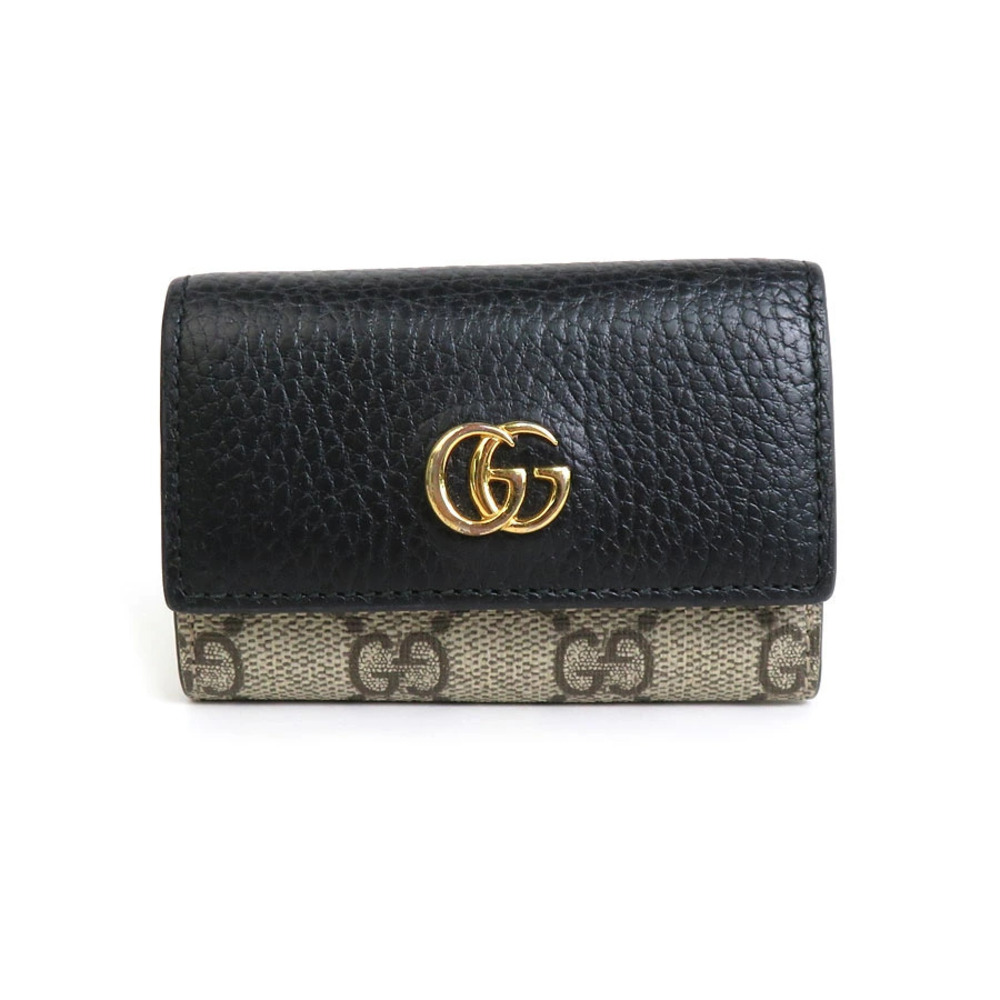 Gucci GG Marmont Key Case Leather Beige Gold